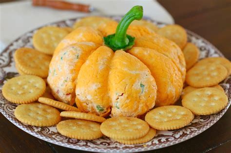 The Best Pumpkin Shaped Cheeseball Recipe Food Cheese Ball Recipes