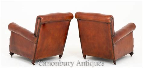 Get the best deals on leather victorian antique chairs. Pair Victorian Club Chairs Leather Armchairs Sofa
