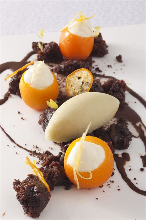 Do not tuck in your napkin in your shirt but. 1-Michelin Star Restaurant L'altro's seasonal dessert - Citrus fruits and chocolate combination ...