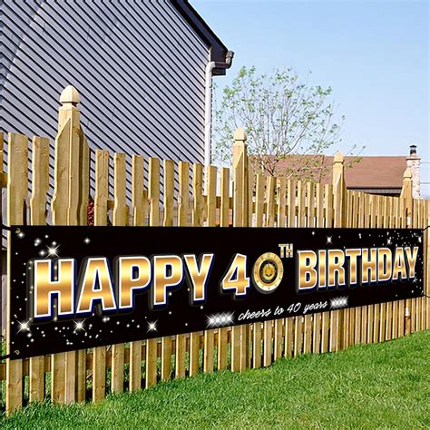 Amazon Com Ushinemi Th Birthday Decorations Happy Th Birthday Banner Cheers To Years