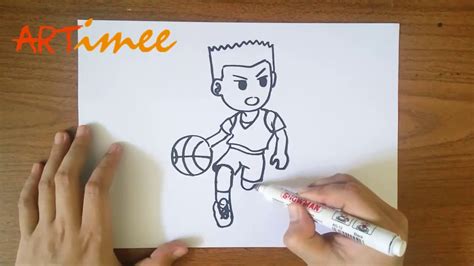 How To Draw A Basketball Player Step By Step Youtube