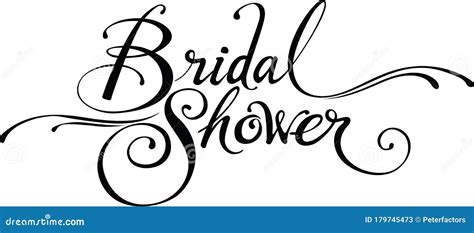 Bridal Shower Custom Calligraphy Text Stock Vector Illustration Of