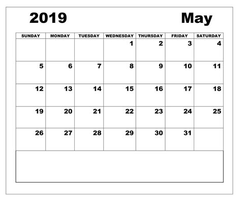 Blank May 2019 Calendar Printable Calendar Printables 2019 Calendar