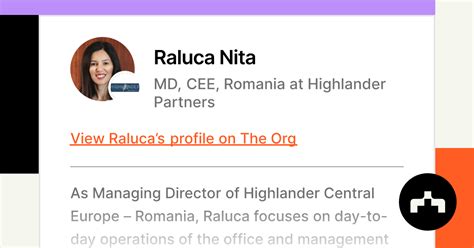 Raluca Nita Md Cee Romania At Highlander Partners The Org