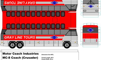 Sp Papel Modelismo Papercraft Bus Mc 8 Coach Crusader Gray Line