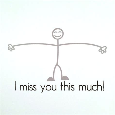I Miss You This Much Funny Card General Greeting Card Etsy