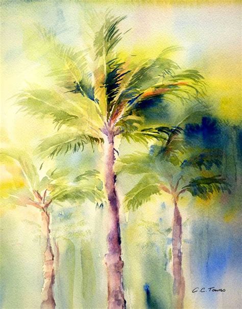 Palm Tree Wall Art Trees Watercolor Print From Original Etsy Palm