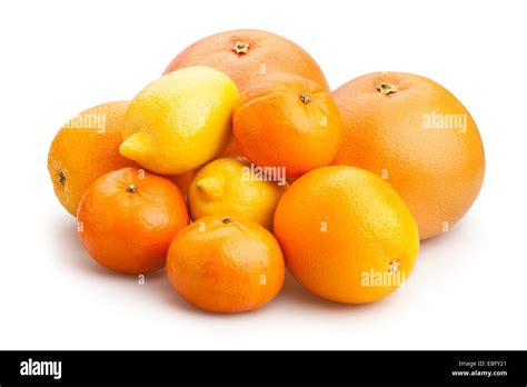 Citrus Fruits Isolated Stock Photo Alamy