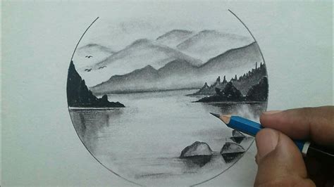 How To Draw Beautiful Scenery Of Nature Easy For Beginners Pencil