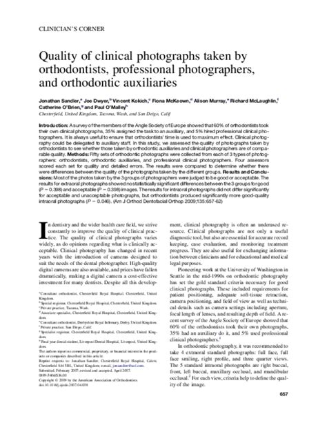 Pdf Quality Of Clinical Photographs Taken By Orthodontists