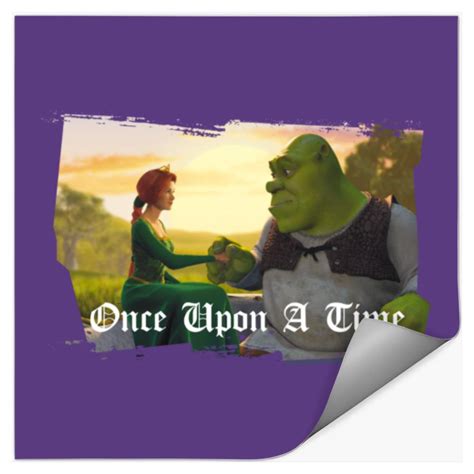 Shrek Fiona And Shrek Once Upon A Time Text Poster Stickers Designed