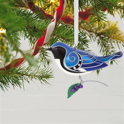 Christmas Ornaments Bird Ornament Ceramic Ornaments Blue Bird Ornament