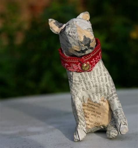 Charming Small Papier Maché Bull Terrier With Tapestry Collar Etsy UK