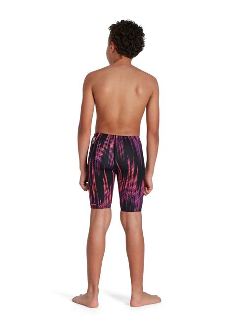 Speedo Junior Boys Fastskin Endurance Highwaist Jammer Black Red