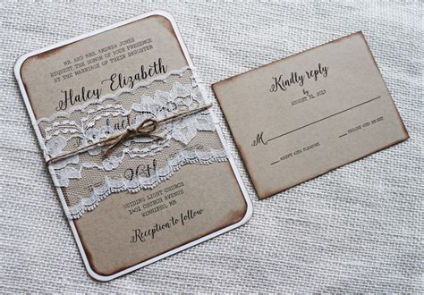 For full details, ordering information and more rustic wedding invitation ideas. Rustic Wedding Invitation Vintage Lace Wedding Invitation
