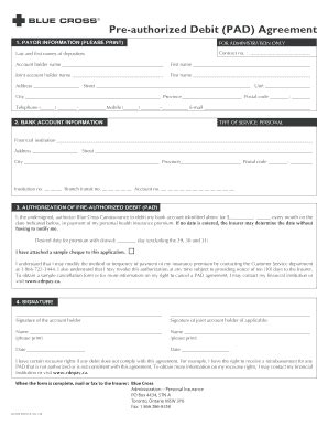 Select debit card no as your credential. Fillable Online Pre-authorized Debit (PAD) Agreement ...