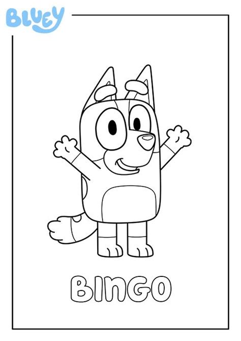 Print Your Own Colouring Sheet Of Blueys Sister Bingo Kids Colouring
