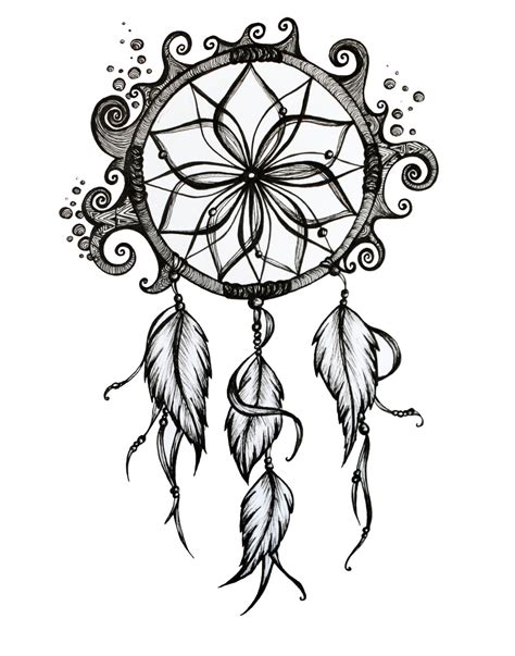 Dream Catcher Drawings Sketch Coloring Page