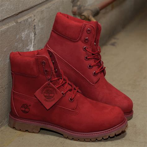 Womens Red Timberland 6 Inch Premium Boots Boots Red Timberland