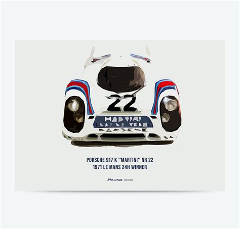 Porsche 917 K “martini” Nr 22 1971 Le Mans 24h Winner Poster