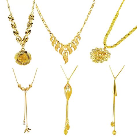 24k Pure Gold Necklace Gold Plated Necklace Pendant Necklaces