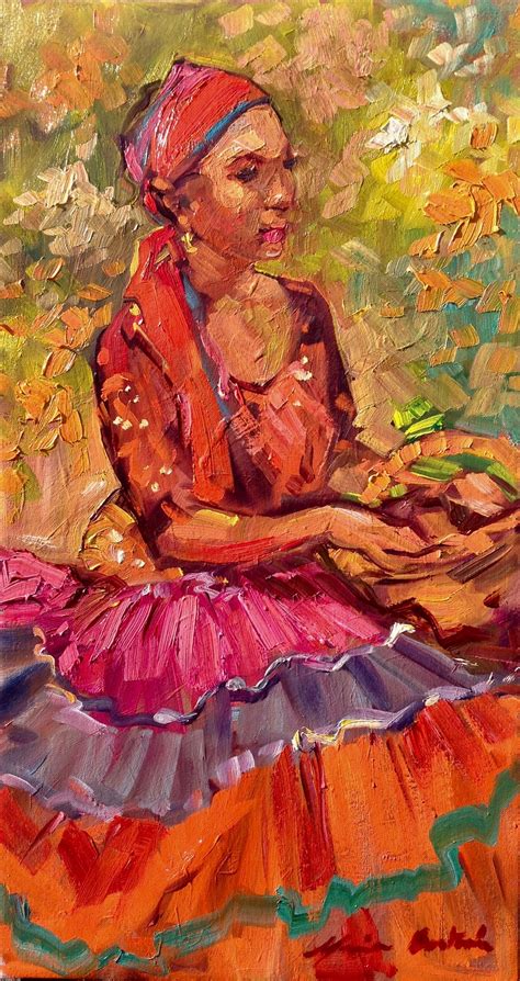 Maria Bertran Silk Kimono Contemporary Impressionist Figure Oil