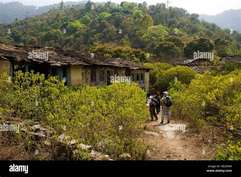 Abandoned Houses At The Remote Kot Kendri Village On The Kumaon Hills Uttarakhand India Stock