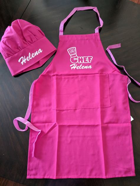 Personalized Kids Chef Cooking Apron Chefs Color Matching Hat Etsy