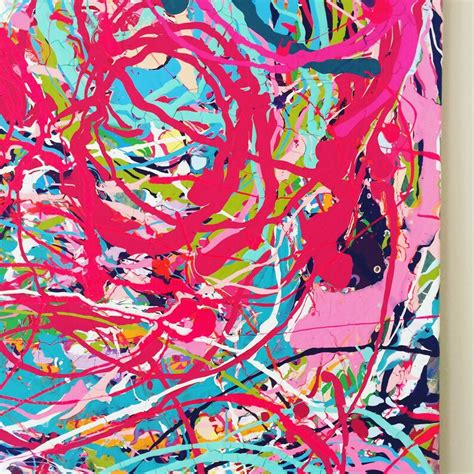 Xl Abstract Painting Action Splatter Art Colorful Painting Etsy