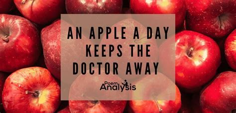 An Apple A Day Keeps The Doctor Away Poem Analysis