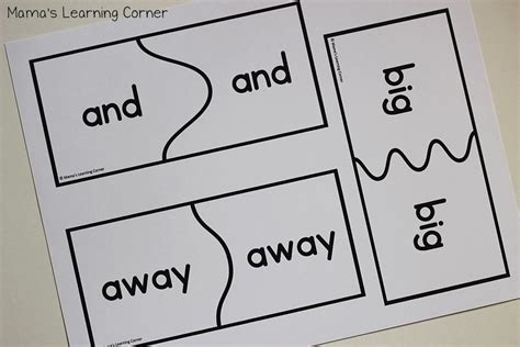 Sight Words Puzzle Cards Mamas Learning Corner