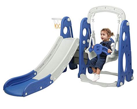 Homfy Slide And Swing Set For Toddlers 4 In 1 Kids Play Climber Slide