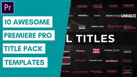 10 Awesome Premiere Pro Titles Pack Templates Youtube