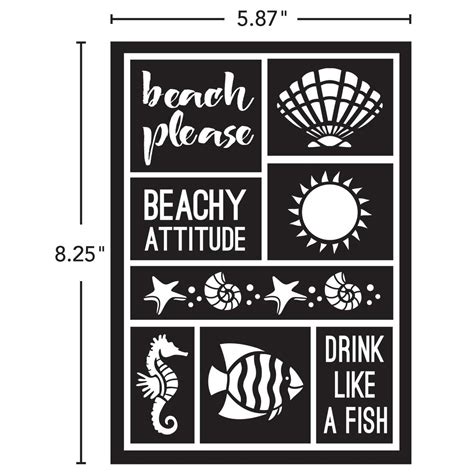 Shop Plaid Folkart ® Peel And Stick Painting Stencils Beach Attitude