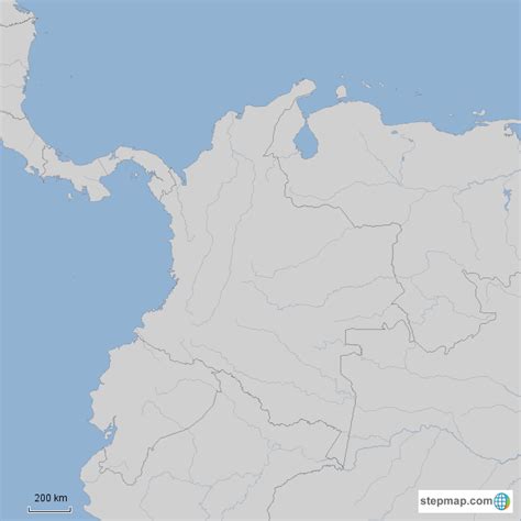 StepMap Colombia blank Landkarte für Germany
