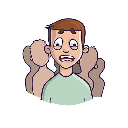 Ilustración de Trastorno De Ansiedad Social Concepto De Fobia Social Hombre Deprimido En La ...