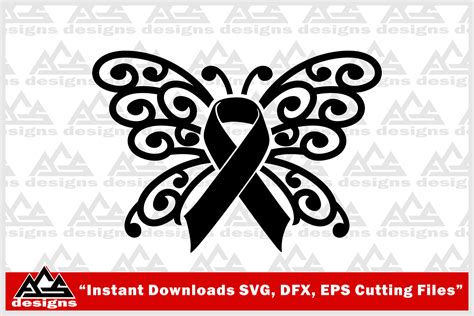 Butterfly Cancer Awareness Ribbon Svg Design By AgsDesign | TheHungryJPEG