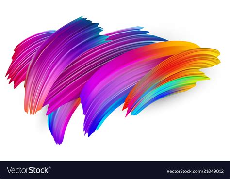 Colorful Abstract Brush Strokes On White Vector Image
