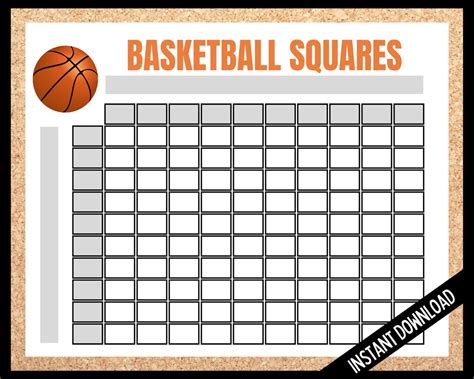 Basketball Squaresmarch Madness Game Squares Printable Ncaa