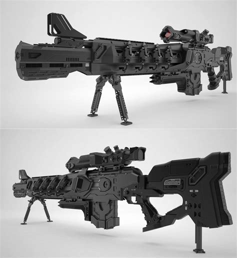 Gauss Rifle By Dmitriy Kashtanov Sci Fi Weapons Weapon Concept Art