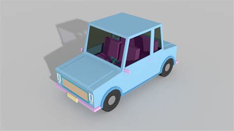 Cartoon Car 3d Model Low Poly Cgtrader