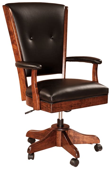 Leather or fabric armchairs are a great way to turn any room into a talking point of your decor. Fabric Arm Desk Chair - Wheatstate Wood Design