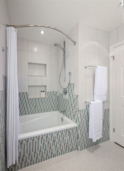 30% off plantation shutters.beautiful bathroom. Inspired curved shower curtain rod in Bathroom ...