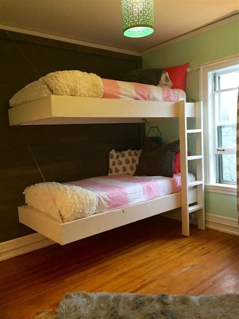 How to build a loft bed with stairs #loftbed. Ana White | Floating Bunk Beds and Desk - DIY Projects