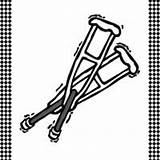 Crutches Flash Card Printable sketch template