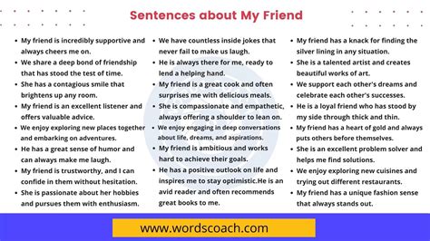 50 Sentences About My Friend In English How To Describe A Friend In