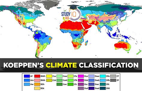 Koeppens Climate Classification System Map
