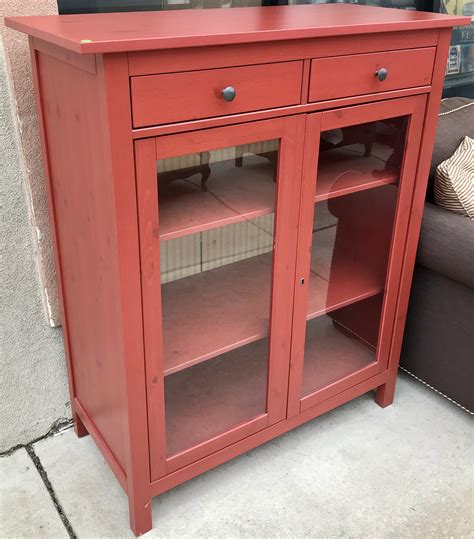 Uhuru Furniture And Collectibles Red Ikea Hemnes Linen Cabinet With