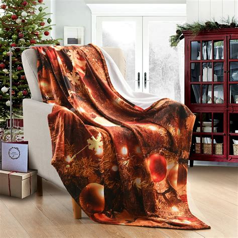 Christmas Holiday Authentic Printed Fleece Throw Blanketssuper Soft