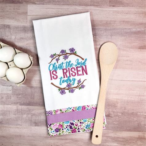 Decorative Easter Towel Christ Is Risen Tea Towel Easter Etsy